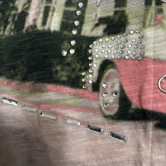 Onque Casuals‎ Lightweight Art Jacket Snap Button Vegas Colorful Palm Springs M - Picture 5 of 11